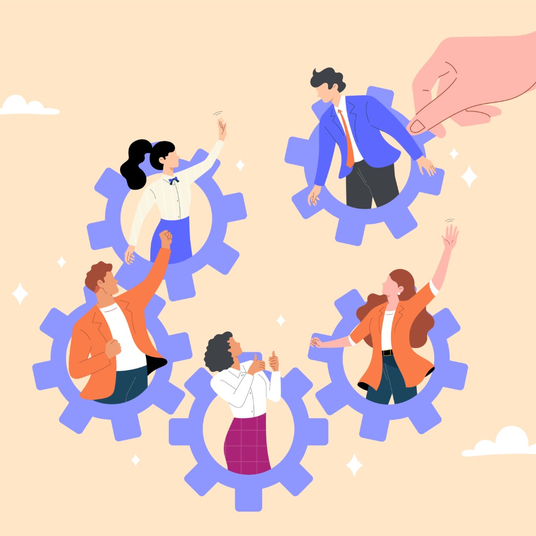 Puzzle pieces fitting together